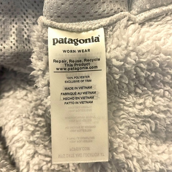 PATAGONIA GRAY Fleece Pullover 3/4 Zip Furry SIZE XL (14) - Picture 5 of 6